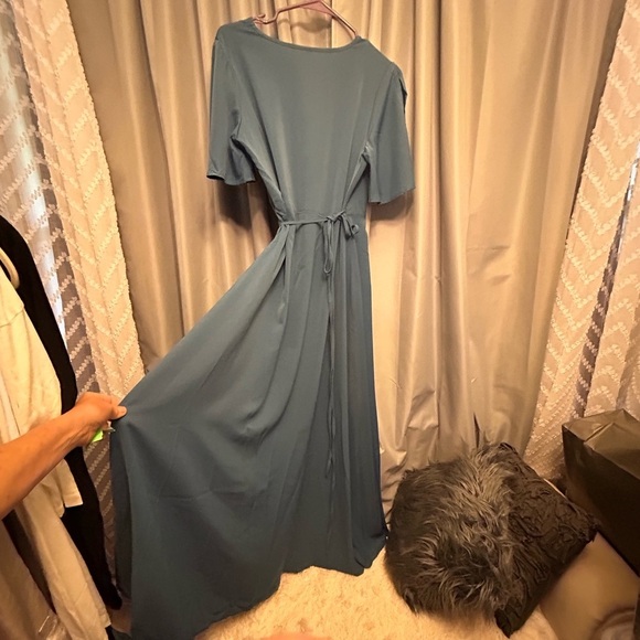 Deep Self  Womens V Neck Short Sleeve Split Wrap Maxi Dress S #91 - Picture 5 of 9